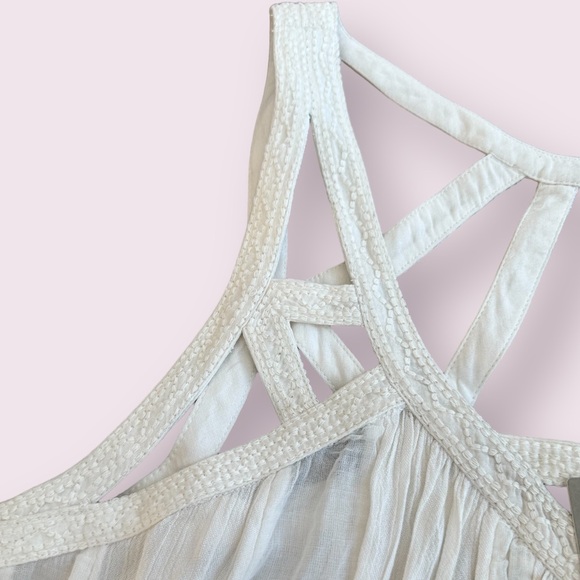 NWT Women’s Anthropologie Vanessa Virginia Cream Embroidered Strap Boho Tank 6 - Picture 5 of 12